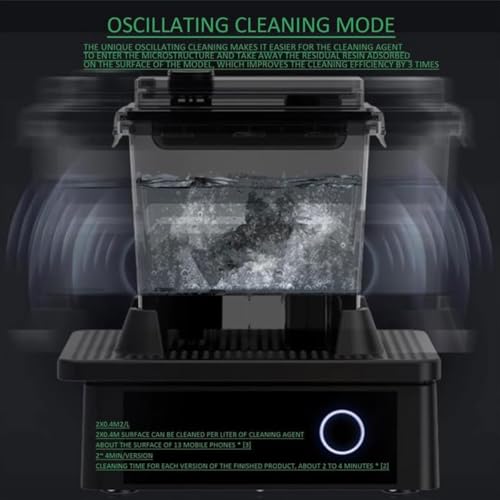 Machine de nettoyage pour imprimante 3D, lavage oscillant de bureau avec 2 boîtes de nettoyage, port de vidange encliquetable, sans immersion pour modèles d'impression 3D