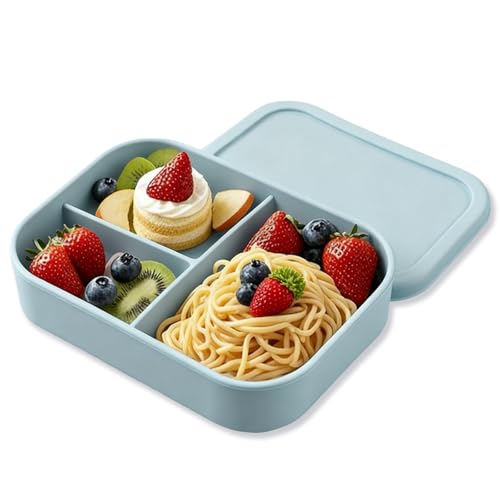 XIANJIA Boîte Lunch en Silicone Alimentaire de 1300ml, Bento Lunch Box Compartimentée de 21 * 15 * 7cm, 500g, Étanche et Réutilisable, Idéale pour le Travail, l'École et les Déplacements