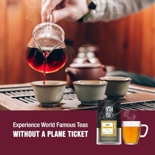 Image of Tiesta Tea - Japanese Sencha Tea, Loose Leaf, Single Origin Premium Sencha Green Blend, Pure Unblended Medium Caffeinated Blend, Make Hot or Iced & Up to 200 Cups, 16oz Resealable Bulk Pouch