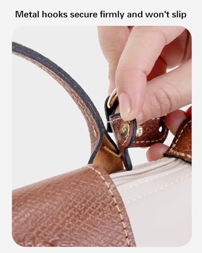 Image of Mini Bag Leather Shoulder Strap Conversion Kit - Compatible with Longchamp Mini Bag, Adjustable Crossbody Strap Replacement, Durable, Brown