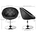 COSTWAY Vanity Chair, Contemporary Height Adjustable Makeup Chair with Chrome Frame, Tufted Round-Back, Modern Swivel Accent Chair for Lounge, Pub, Bar, Black