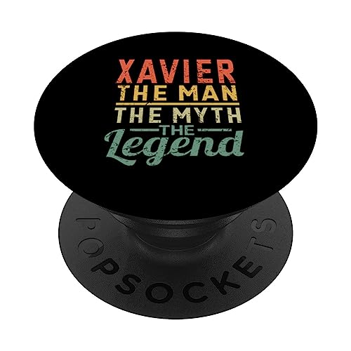 Xavier The Man The Myth The Legend Name Xavier PopSockets Swappable PopGrip, Black