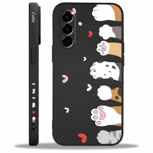 Saqmkil Coque pour Samsung Galaxy A17 4G/5G, Aesthetic Design Chat Motif Noir Silicone Housse...