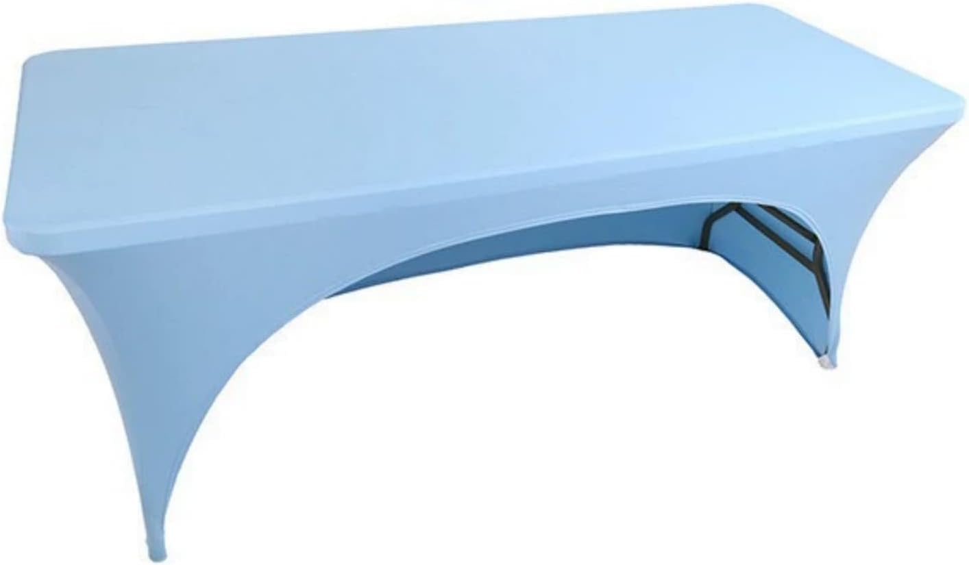 KIJyfgTR Rectangular Spandex Tablecloth – Ideal For Weddings And Birthdays(Light Blue,6FT 183x76cm)