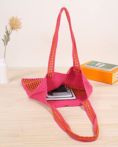 Image of ENBEI Beach Bag Crochet Tote bag for Women,Aesthetic Boho Large Bag,Foldable&Lightweight,Shopping,Beach,Travel,Daily Use