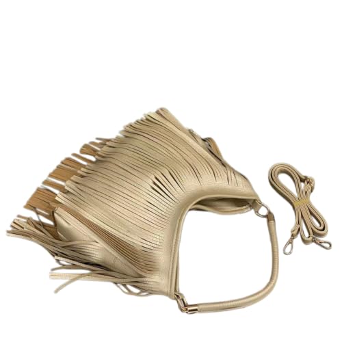 Image of IAMUHI Casual Rivets Fringed Shoulder Handbag for Women,Soft Vegan Leather Hippie Crossbody Purse Bag Hobo Bag