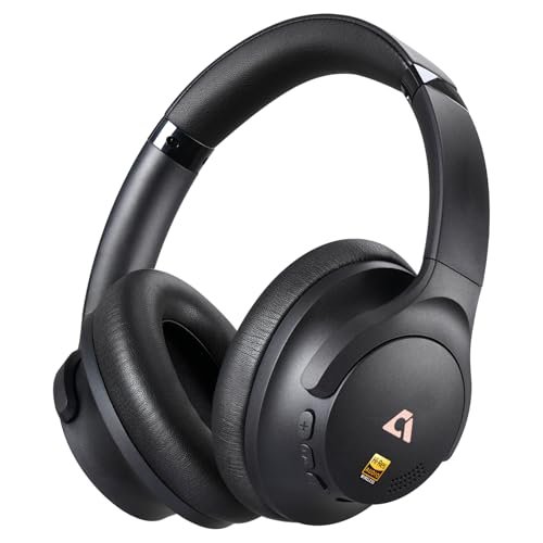 1Mii AI Y8+ Hybrid Noise Cancelling Headphones Bluetooth 6.0, Over Ear Wireless LDAC Hi-Res Audio, 100H Playtime Comfort Fit for Airplane Travel Home, AI Translation Voice Chat Custom EQ via App Black