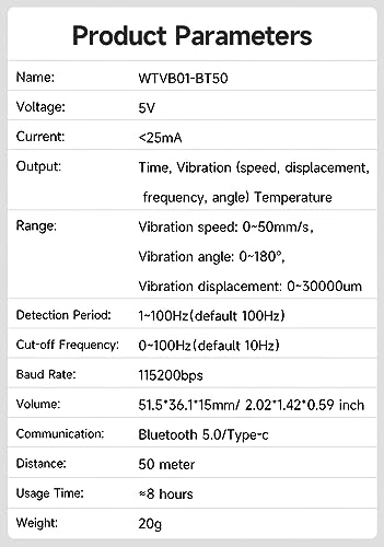Witmotion WTVB01-BT50 Ble Wireless Mpu6050 Multi-Connect Vibration Sensor thumb #5