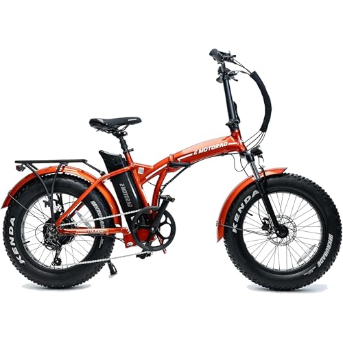 EMotorad Toledo - Bicicleta Eléctrica Plegable para Adultos - Neumáticos Kenda Fat Tire 20x4" - Motor 36V 250W - Batería 13Ah Extraíble - 5 Niveles de Asistencia - Pantalla LCD