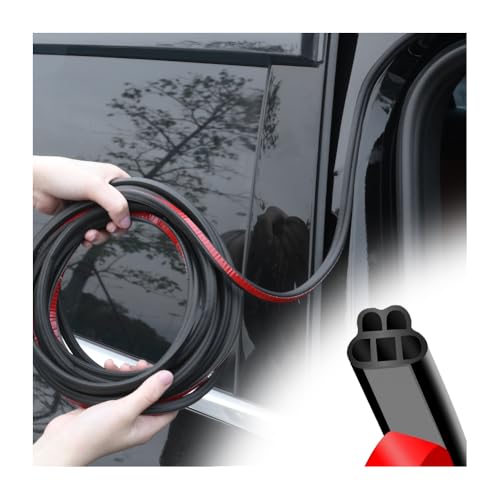 52.5Ft Double Layer 5-Hole Car Door Seal Strip,Self Adhesive Automotive Weather Stripping for Reducing Noise,Universal Car Accessories Cars Weather Stripping Door Seal for Doors,Hoods (5 Holes/52.5FT)