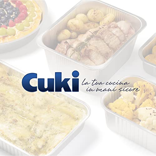 Cuki Aluminiumbehälter - Ultra Force - mit Griffen - 8 Portionen - rechteckig [Rs98G] - handliches Format - 1 Set mit 10 Stück
