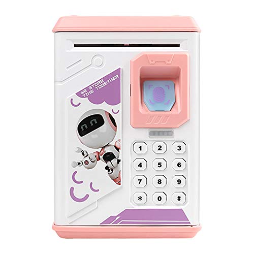 Porcyco Hucha para niñas, niños, Monedas electrónicas con Huellas Dactilares, cajeros automáticos con protección de contraseña, Caja de Ahorro con Desplazamiento automático de Billetes, Gran Regalo Cover