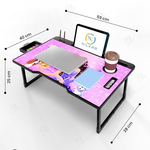 Image of Study Table Bed Table Premium Laptop Table /Foldable and Portable Wooden /Writing Desk for Office /Home /School (COTTED BBS)