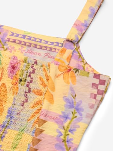 Image of The Souled Store Tropical Summer Women and Girls Sleeveless Square Neck Multicolor All Over Printed Viscose Blend Bralette Top