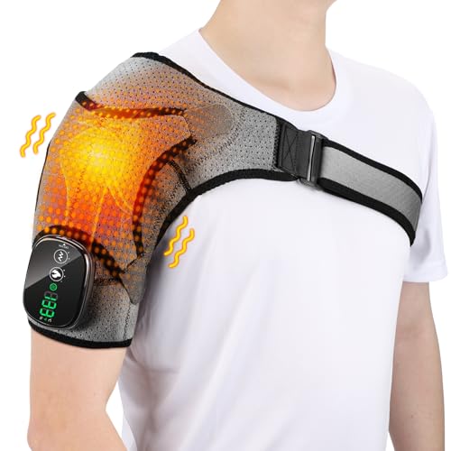 MOAJAZA Heated Shoulder Brace for Women Men, Shoulder Massager Shoulder Heating Pad for Neck and Shoulder Deep Issue