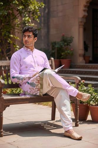 Image of Trustous Men's Pure Cotton Kurta Dhoti Set | Traditional Ethnic Wear for Festive, Wedding & Puja Occasion