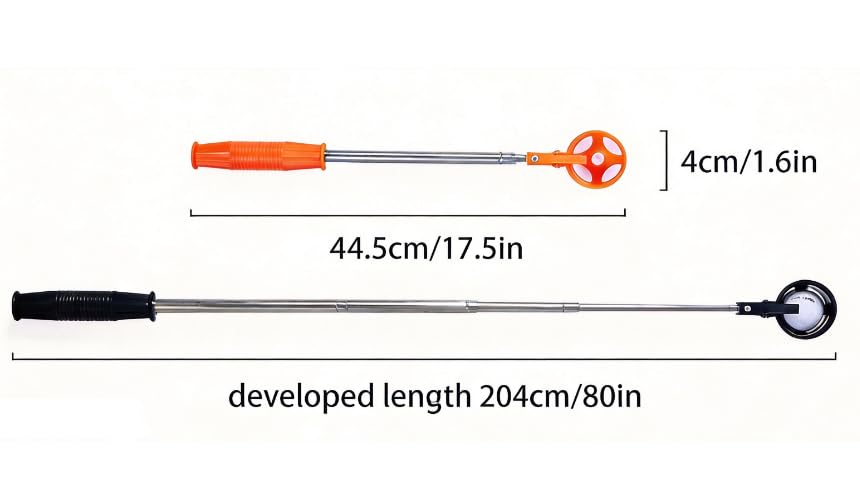 Lot de 2 balles de golf télescopiques à 8 sections en acier inoxydable - 38 à 198 cm - Outil de ramassage de balles de golf pour dangers d'eau et terrains de golf