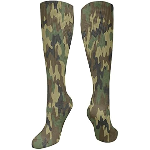 Calcetines de compresión hasta la rodilla con diseño de camuflaje verde Cover