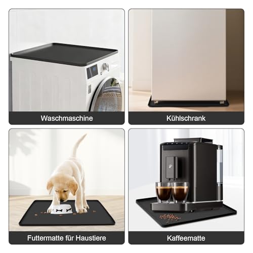 Niuny Kühlschrankmatten Waschmaschinen Unterlage Antivibrationsmatte Silikon 60x60cm Antirutschmatte Gummimatte Waschmaschine Auffangwanne Waschmaschine Mit Erhöhtem Rand Arbeitsplatte Waschmaschine