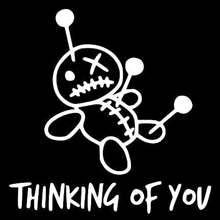 VDC | (White) Thinking of You Voodoo Doll Vinyl Car/Laptop/Window/Wall Decal