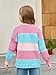 Haloumoning Girls Color Block Cardigan Sweaters Kids Chunky Open Front Knitted Sweater 5-14 Years Light Pink