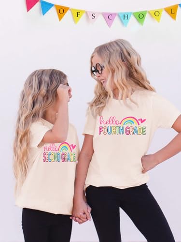 Image of First Day of School Shirt Girls Boys Preschool to 5th Grade Tshirt Kids Back to School Graphic Tee Tops