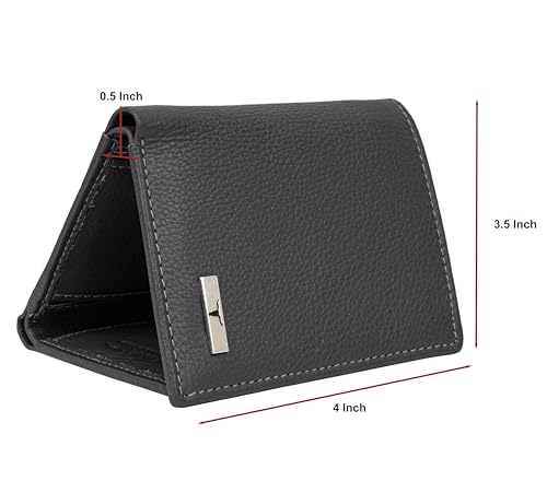 Image of URBAN FOREST Travis Grey Leather Wallet for Men