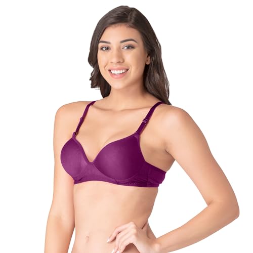 Image of Komli - Heavily Padded Push-Up Bra - Cotton Rich - Balconette - 3 /4th Coverage, Seamless, Wireless, Multiway Straps - T-Shirt Bra