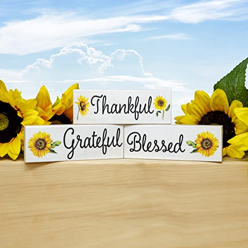 JennyGems-Sunflower-Decor-Grateful-Thankful-Blessed-3-Piece-Wooden-Block-Set-Farmhouse-Sunflower-Tiered-Tray-Decor-Sunflower-Gifts JennyGems Sunflower Decor Grateful Thankful Blessed 3 Piece Wooden Block Set Farmhouse Sunflower Tiered Tray Decor Sunflower Gifts