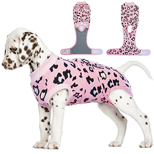 FUAMEY-Recovery-Suit-for-Dogs-After-SurgerySoft-Breathable-Dog-Bodysuit-E-Collar-Cone-Alternative-Surgical-SuitMale-Female-Dog-Neuter-Spay-Suits-Anti-Licking-Wounds-Onesie-Pink-Leopard-XS FUAMEY Recovery Suit for Dogs After SurgerySoft Breathable Dog Bodysuit E Collar Cone Alternative Surgical SuitMale Female Dog Neuter Spay Suits Anti Licking Wounds Onesie Pink Leopard XS