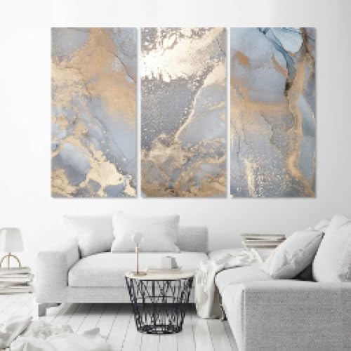 Affiche marbre doré et bleu XINBAO pour salon chic 30x60cm