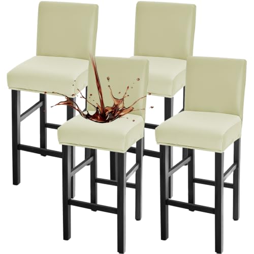 Image of FUANGUI Bar Stool Covers Set of 4, Waterproof Stretch Bar Stool Seat Covers