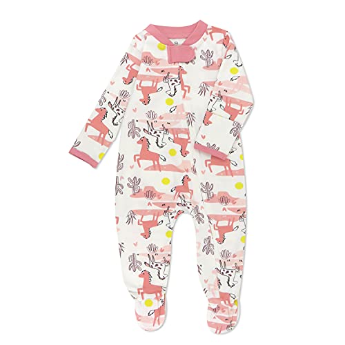 Image of HonestBaby Footed Sleep & Play Pajamas Organic Cotton for Infant Baby Girls (LEGACY)