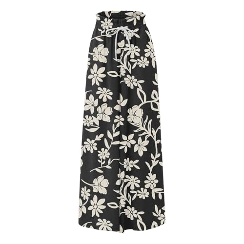 Wide Leg Pants Woman Summer 2025 Flowy High Waisted Trousers Baggy Drawstring Beach Pant with Pockets4