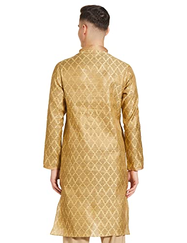 Image of Manthan Men's Art Silk Full Sleeves Ethnic Knee Length Kurta