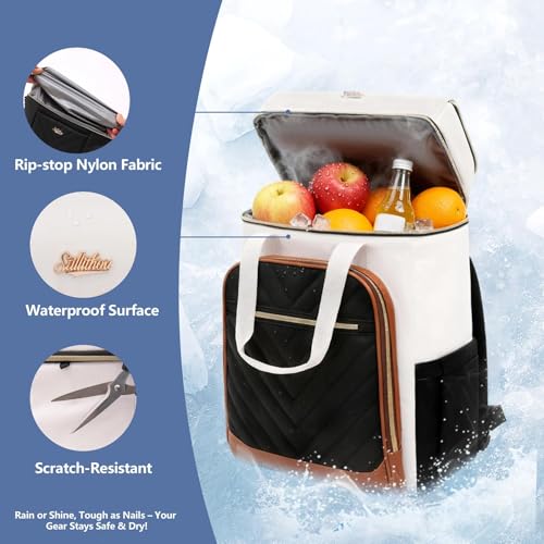 Stillithou Backpack Coolers Insulated Leak Proof for Women Men, 45 Cans Large Capacity Waterproof Cooler Backpack, Soft Portable Cooler Bag for Beach Travel Camping Picnic Work, Brown - Image 6