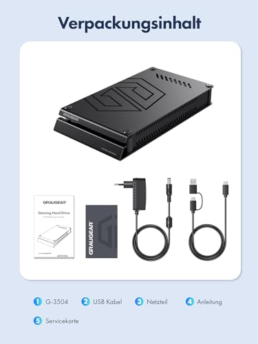 GRAUGEAR Disco duro externo de 8 TB en carcasa de aluminio para Playstation, diseño de disco duro formateado para PS4 y PS5, 8TB HDD de 3,5 pulgadas - imagen 10