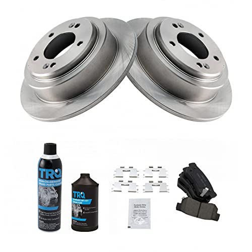 Image of TRQ Rear Brake Pad & Rotor Kit, with Chemical Kit Ceramic Compatible with 2004-2006 Kia Amanti