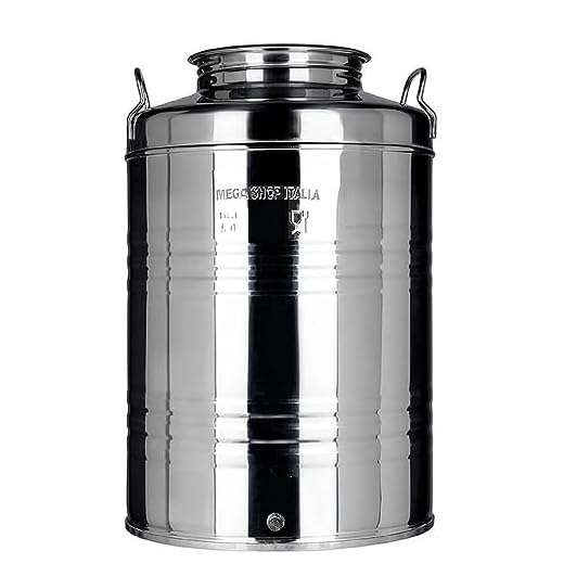 Megashopitalia Contenedor de Aceite, Acero, 50 LT