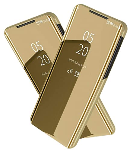 SmartPoint for for Samsung Galaxy S22 Ultra 5G, Shock Proof Mirror View with Optimized Viewing Angle Flip Cover for Samsung Galaxy S22 Ultra 5G / Samsung Galaxy S22 Ultra5G - Gold (B09V1K7LK1) Amazon Price History, Amazon Price Tracker