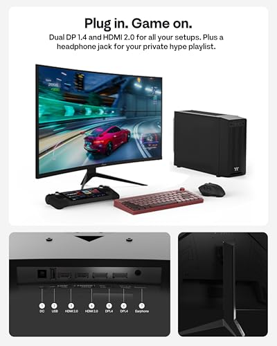 Image of Pixio Two PXC328 32 inch Curved 180Hz Refresh Rate QHD 1440p Resolution Fast VA Panel 1ms GTG Response Time Gaming Monitor with PS2S Ultrawide Heavy-Duty Premium Single Monitor Arm