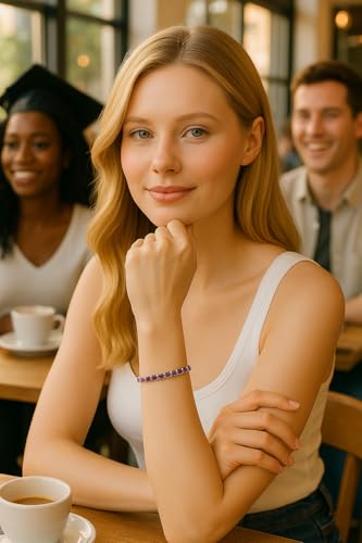 Siliver Tennis Bracelets for Women Cubic Zirconia Tennis Bracelets Birthstone Bracelet Jewelry Birthday Valentine Mother's Day Gift for Women Mom Wife Her4