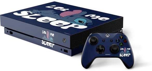Skinit Decal Gaming Skin Compatible with Xbox One X Bundle - Officially Licensed Disney Lilo and Stitch Stay Weird Design