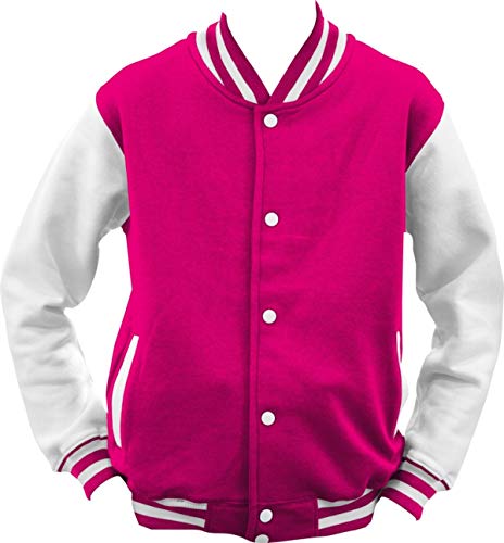 Shirtinstyle College Jacke Jacket Retro Style; Farbe PinkWeiss, Größe L Shirtinstyle College Jacke Jacket Retro Style; Farbe PinkWeiss, Größe L