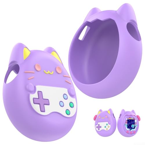 Solaughguy Funda de silicona ultrafina para Tamagotchi Paradise - Funda protectora suave y antideslizante para máquina virtual de mascotas, para carcasa con colores vibrantes, azul rosa (morado)