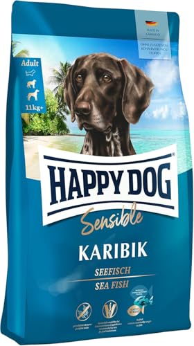 Happy Dog 03523 - Sensible Karibik Seefisch - Hunde-Trockenfutter für ausgewachsene Hunde - 1 kg Inhalt