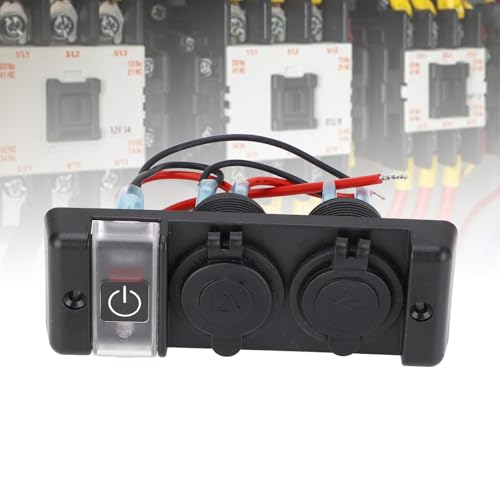 Painel de Interruptor de Controle de Energia, Design de Tampa de Vedação DC12V 3 Em 1 Painel de Inte