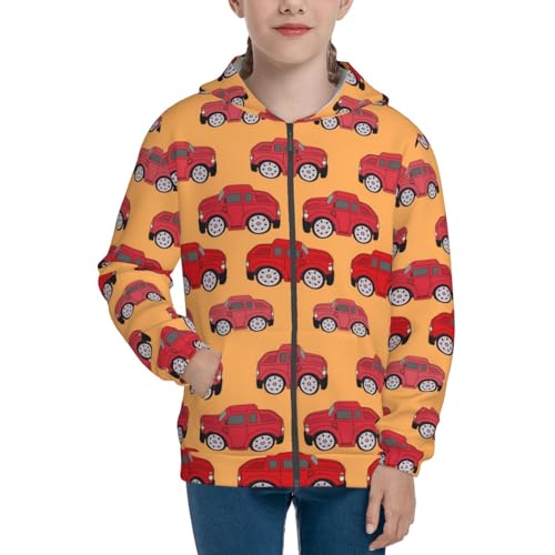 Red Cars Kids Pullover Hoodies Boys Zip Up Sweatshirts Girls Athletic Clothes with Pocket3