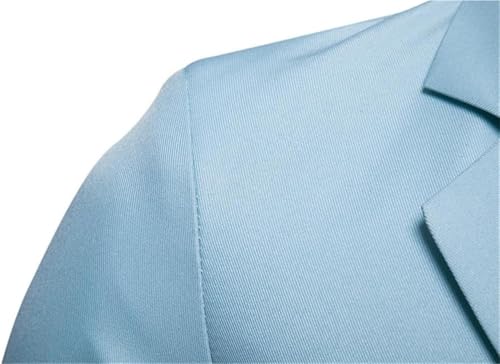 Men's Solid Color Business Classic Jacket Single Button Notched Lapel Casual Suit Coat Work Office3