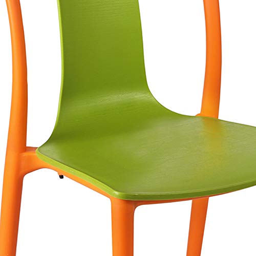 Image of Cello Cheer Chair Set Pack of 2 - Green, Orange | Strong and Durable | Easy to Clean | Chair for Living Room, Bed Room, Kitchen, Office Room, Outdoor | 3 Years Warranty